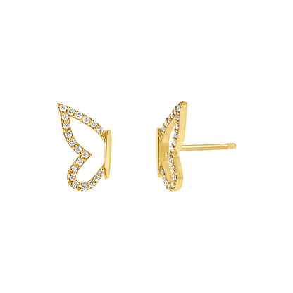 Diamond Pave Butterfly Wing Earring - Lotus Diamond