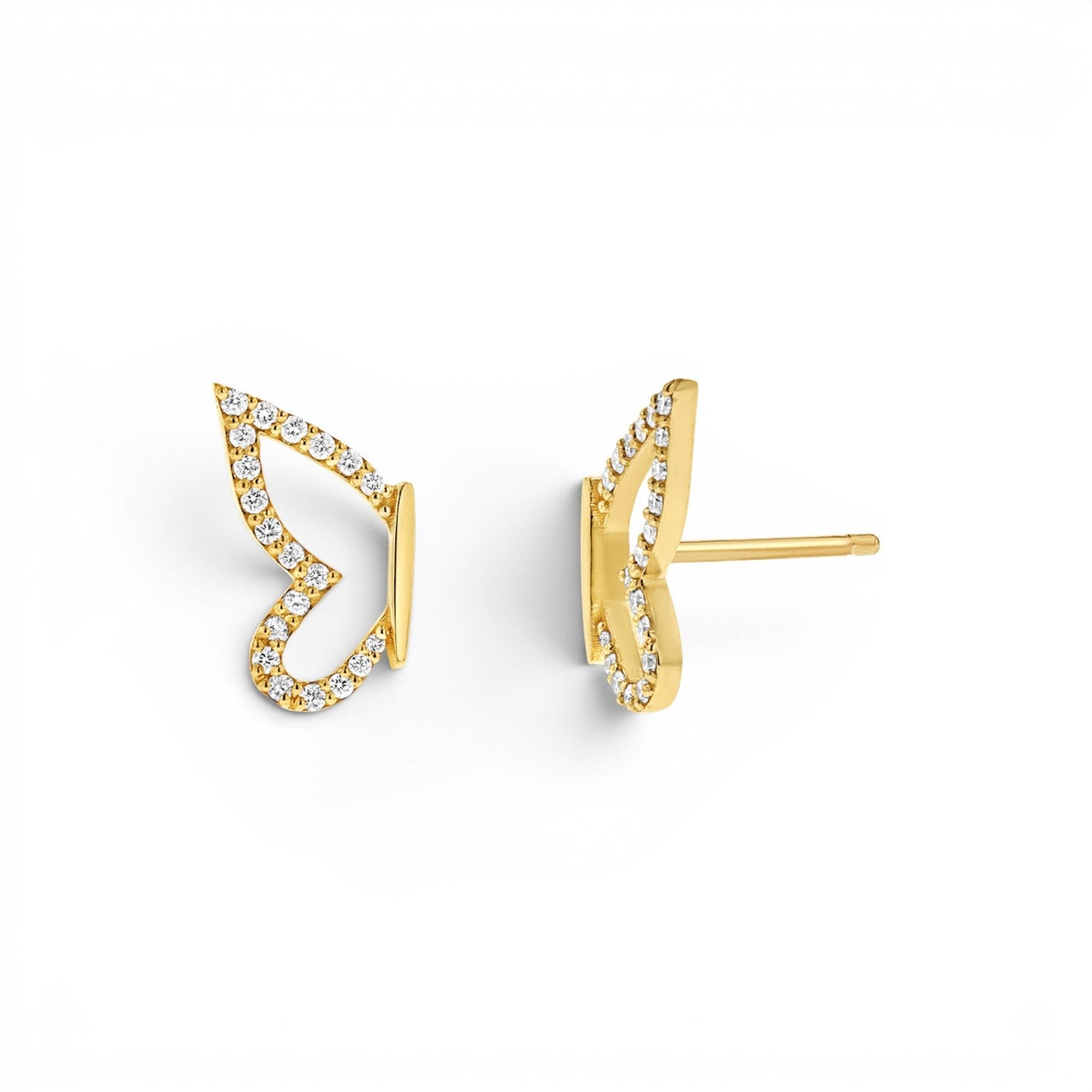 Diamond Pave Butterfly Wing Earring - Lotus Diamond