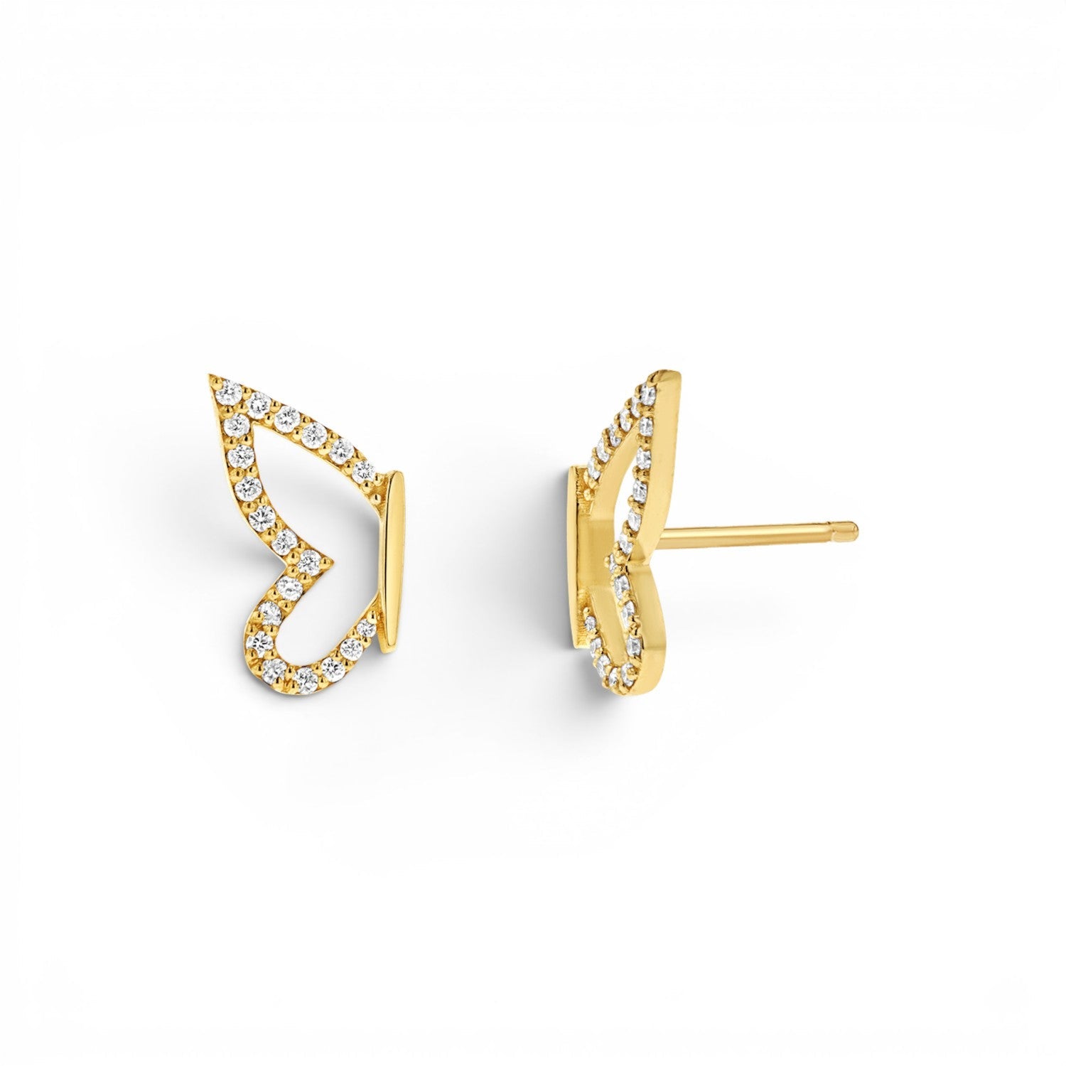 Diamond Pave Butterfly Wing Earring - Lotus Diamond