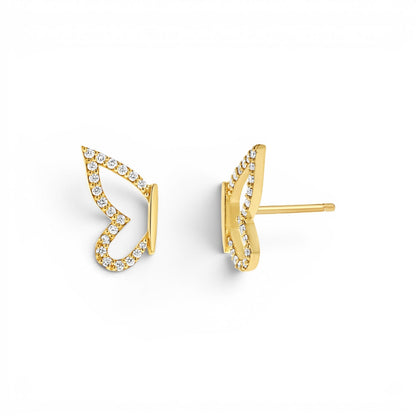 Diamond Pave Butterfly Wing Earring - Lotus Diamond