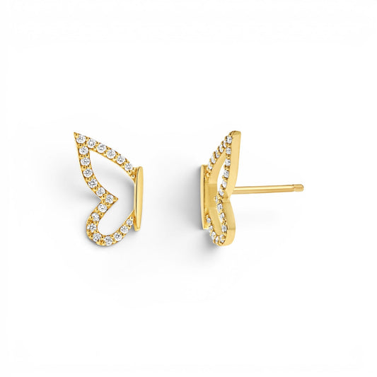 Diamond Pave Butterfly Wing Earring - Lotus Diamond