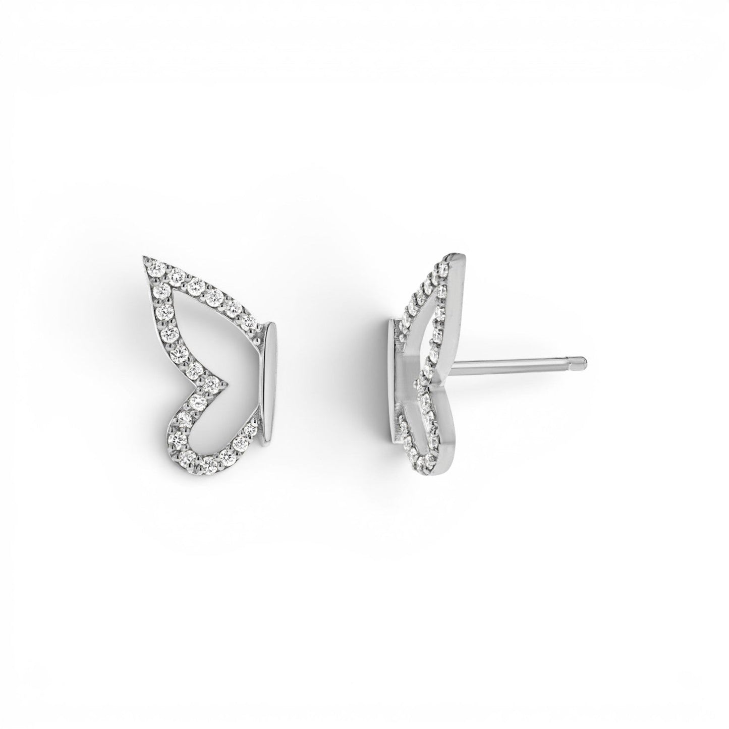 Diamond Pave Butterfly Wing Earring - Lotus Diamond