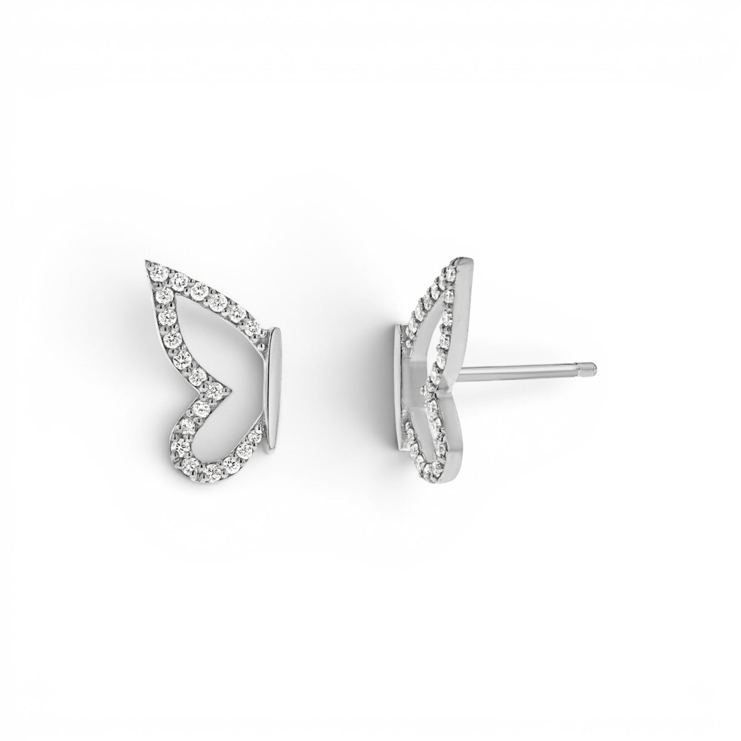 Diamond Pave Butterfly Wing Earring - Lotus Diamond
