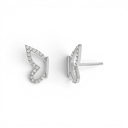 Diamond Pave Butterfly Wing Earring - Lotus Diamond