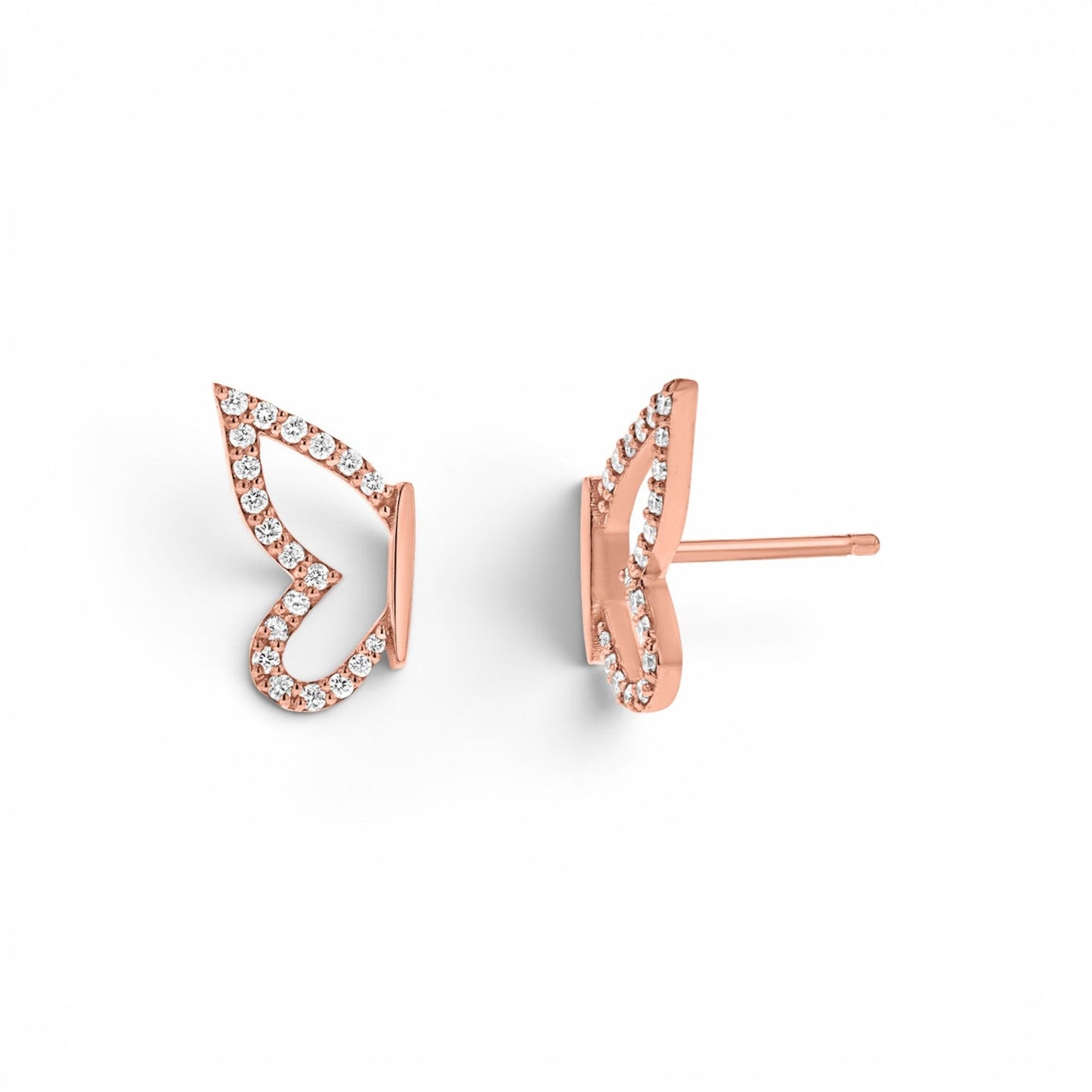 Diamond Pave Butterfly Wing Earring - Lotus Diamond