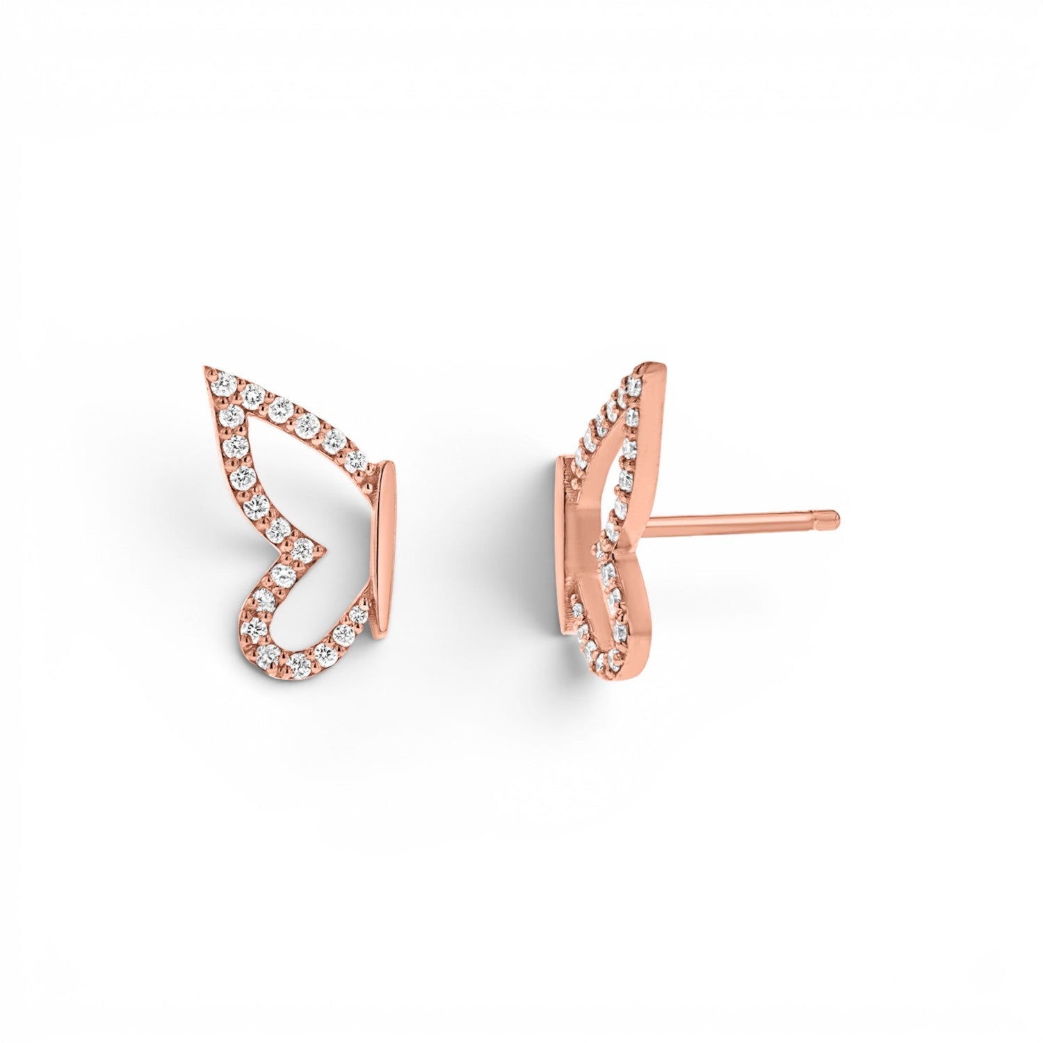 Diamond Pave Butterfly Wing Earring - Lotus Diamond