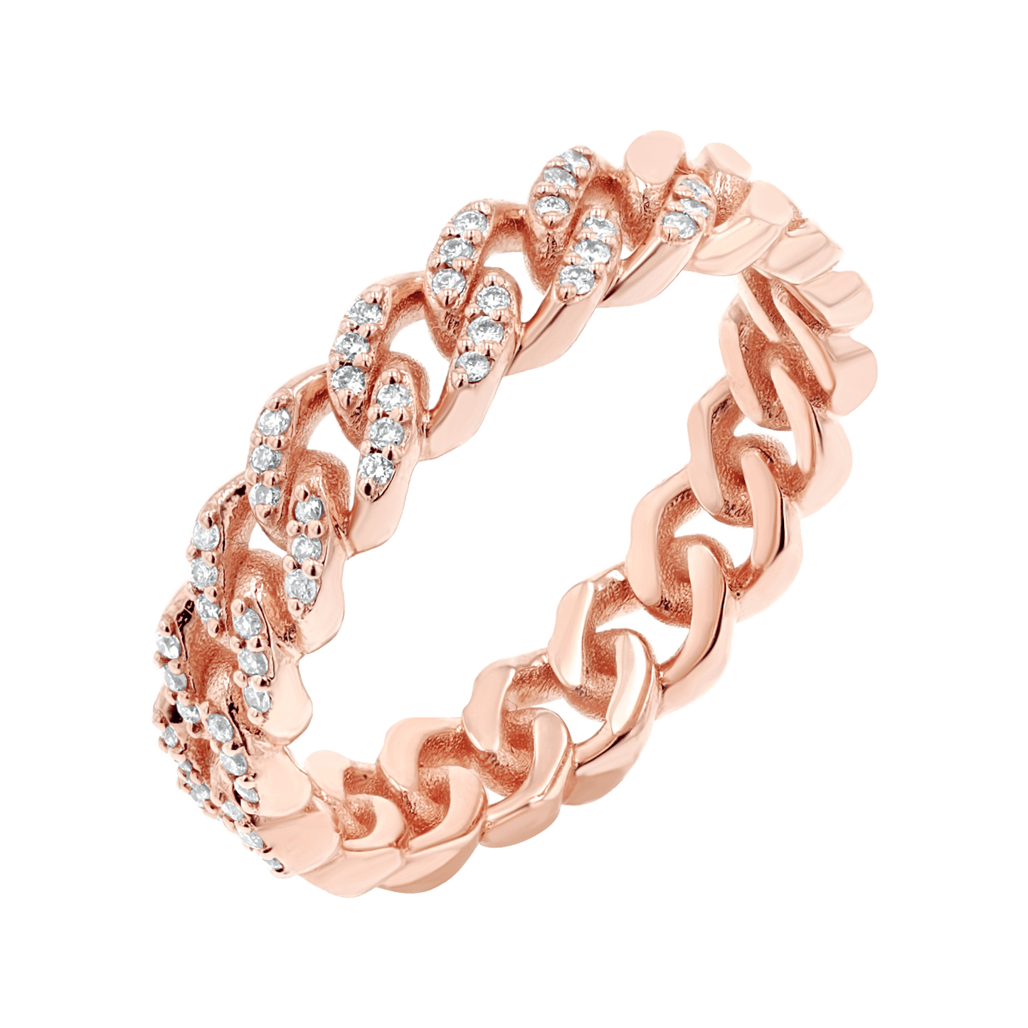 Diamond Pave Cuban Link Ring - Lotus Diamond