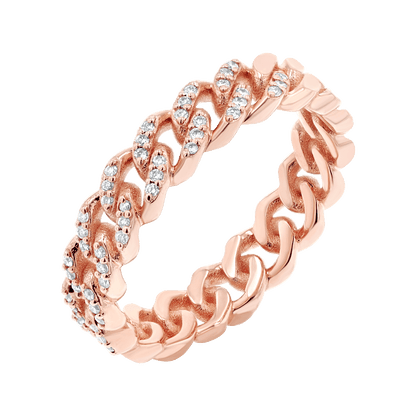 Diamond Pave Cuban Link Ring - Lotus Diamond