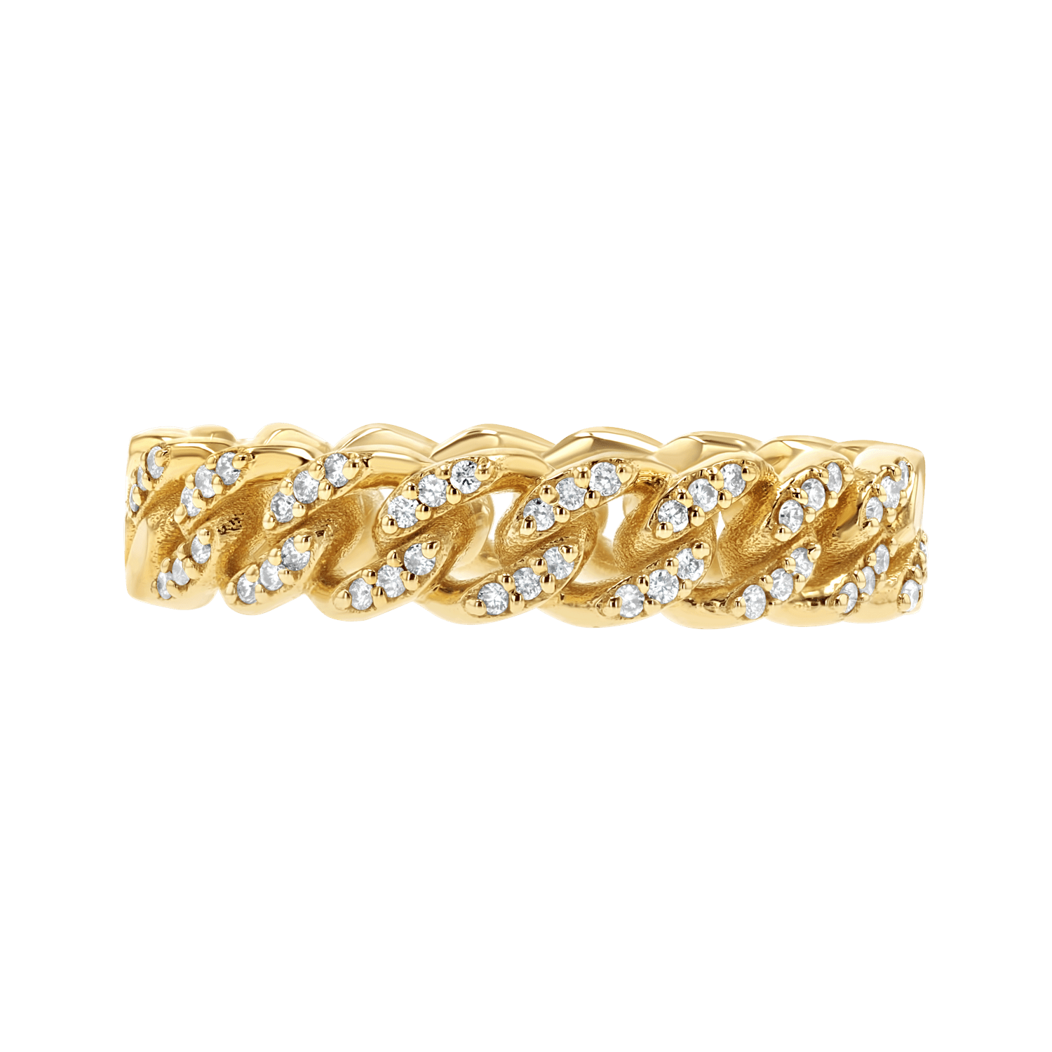 Diamond Pave Cuban Link Ring - Lotus Diamond