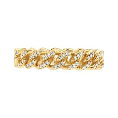 Diamond Pave Cuban Link Ring - Lotus Diamond