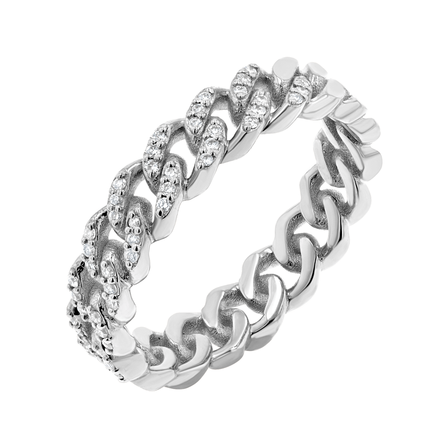 Diamond Pave Cuban Link Ring - Lotus Diamond