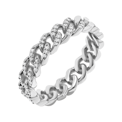 Diamond Pave Cuban Link Ring - Lotus Diamond
