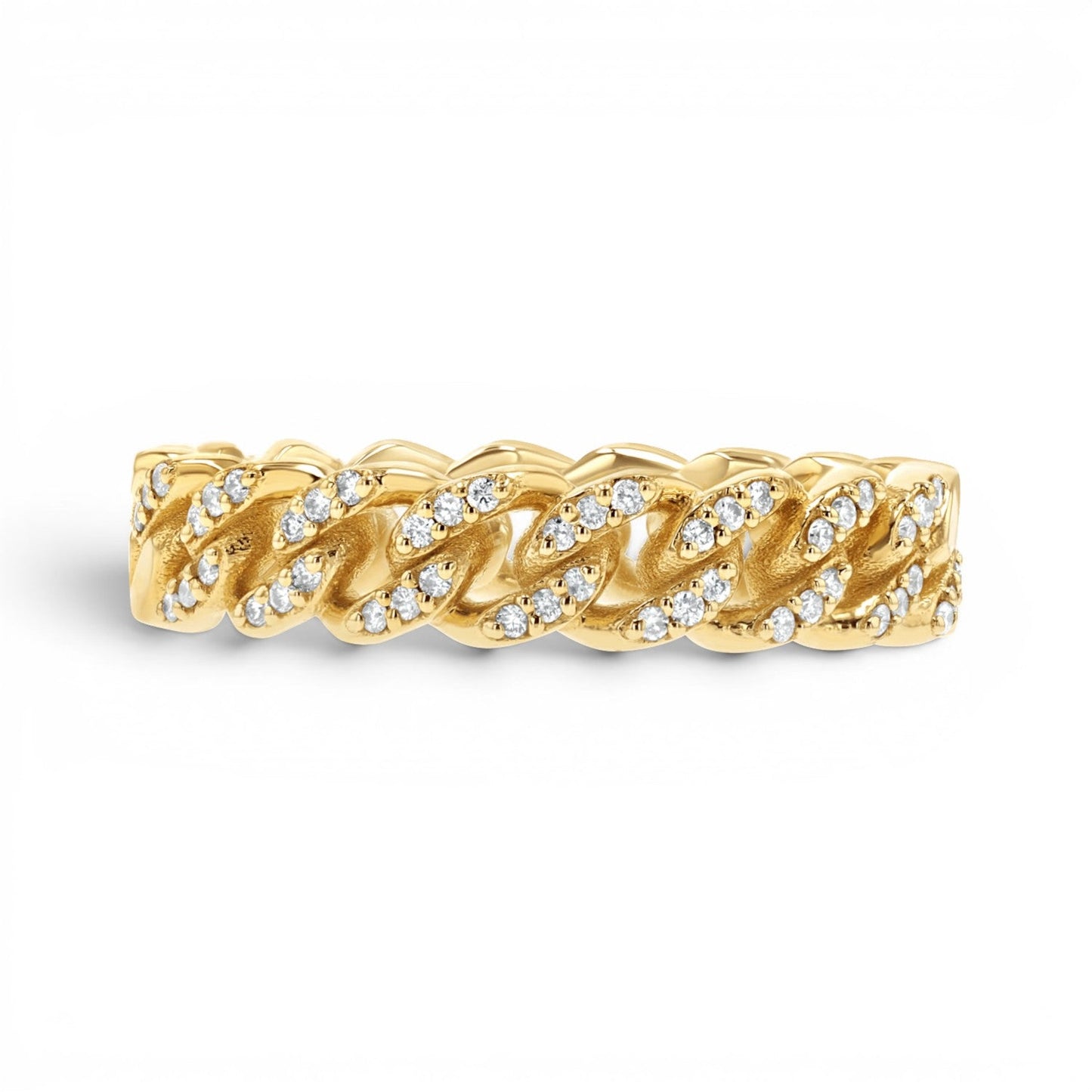 Diamond Pave Cuban Link Ring - Lotus Diamond