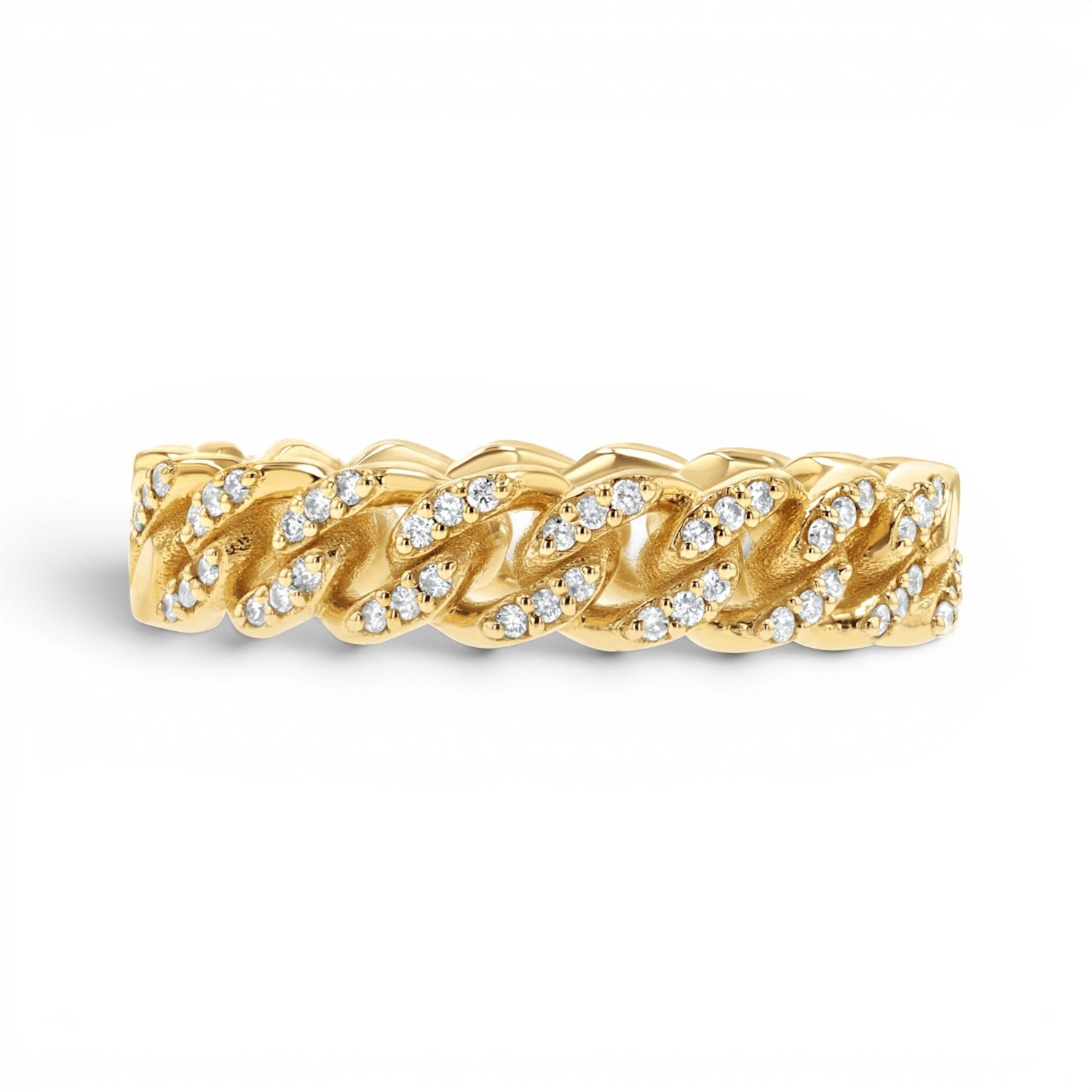 Diamond Pave Cuban Link Ring - Lotus Diamond