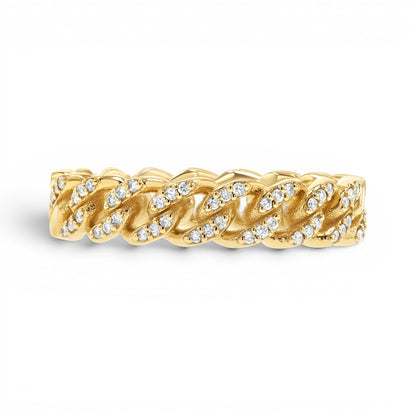 Diamond Pave Cuban Link Ring - Lotus Diamond