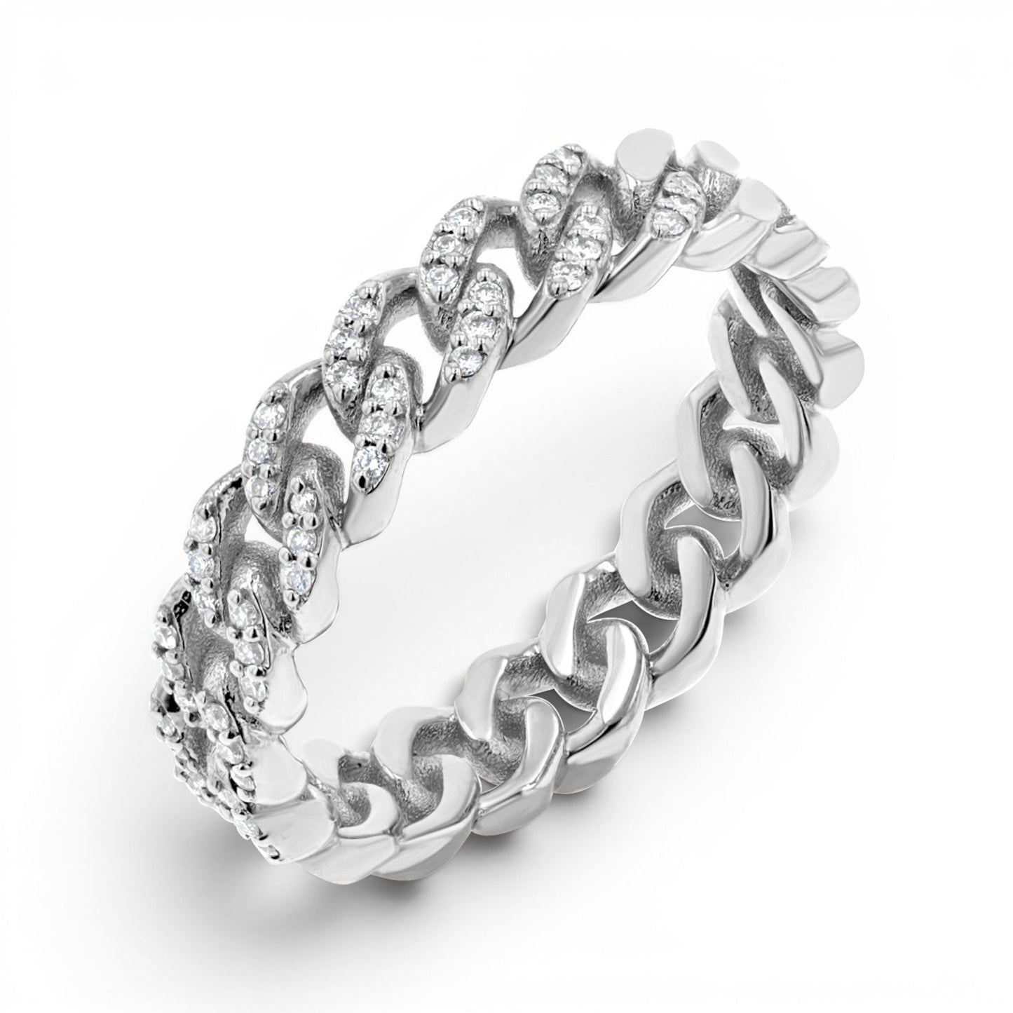 Diamond Pave Cuban Link Ring - Lotus Diamond