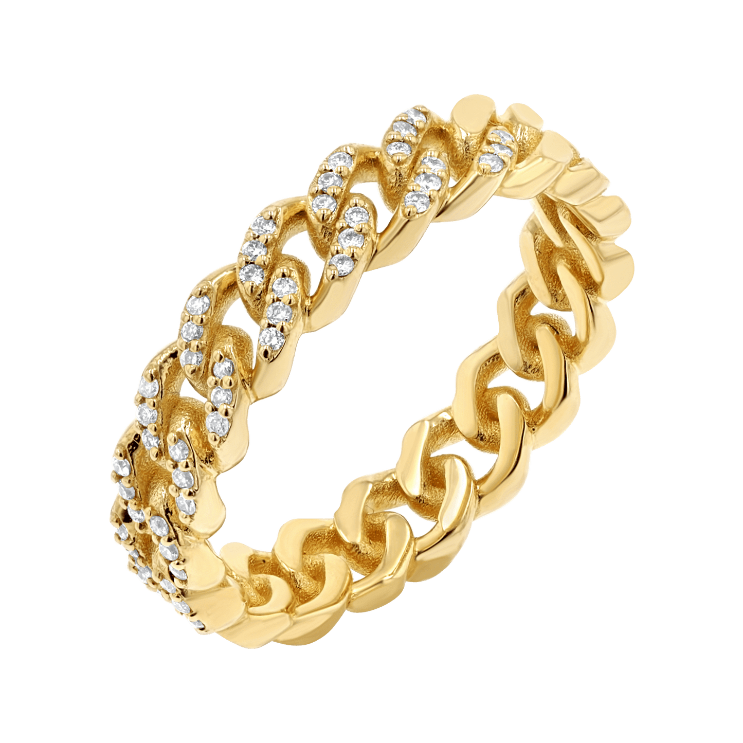 Diamond Pave Cuban Link Ring - Lotus Diamond