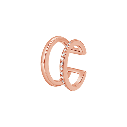 Diamond Pave Open Band Ear Cuff - Lotus Diamond