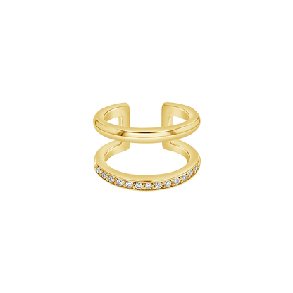 Diamond Pave Open Band Ear Cuff - Lotus Diamond