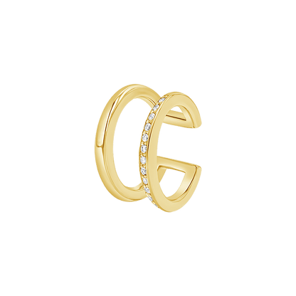 Diamond Pave Open Band Ear Cuff - Lotus Diamond