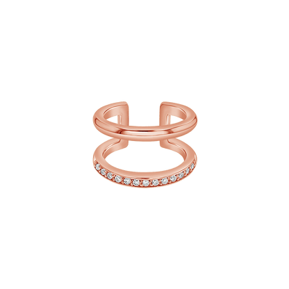 Diamond Pave Open Band Ear Cuff - Lotus Diamond