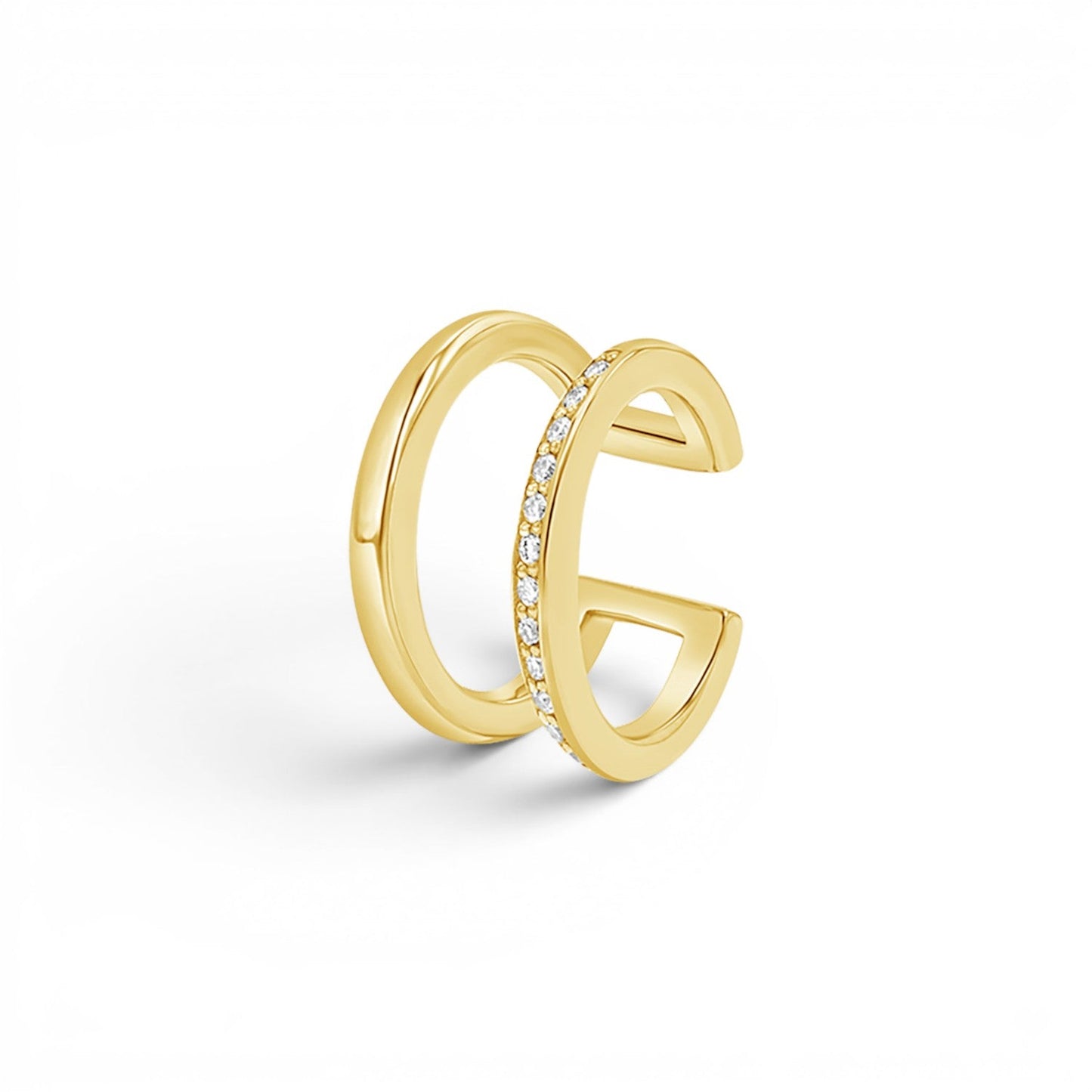 Diamond Pave Open Band Ear Cuff - Lotus Diamond