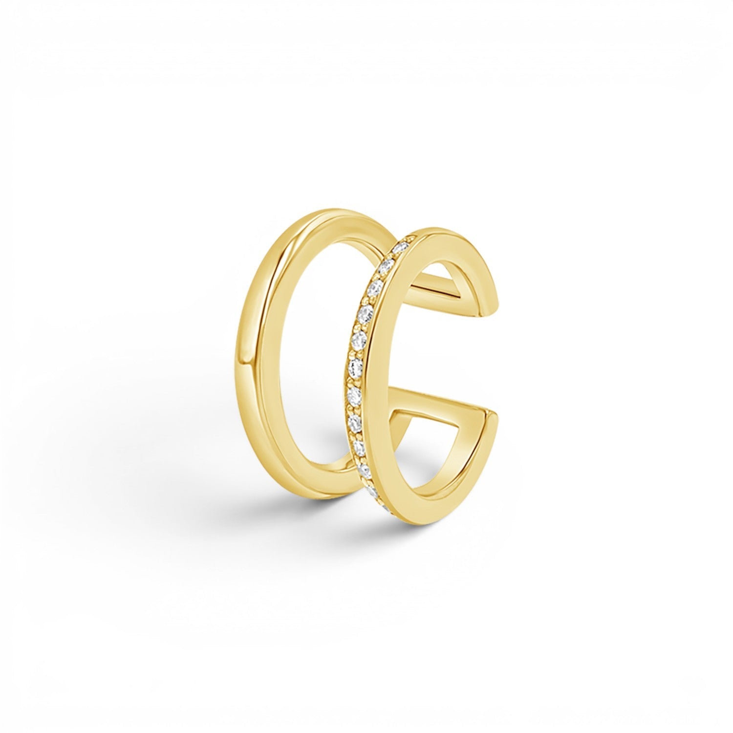 Diamond Pave Open Band Ear Cuff - Lotus Diamond
