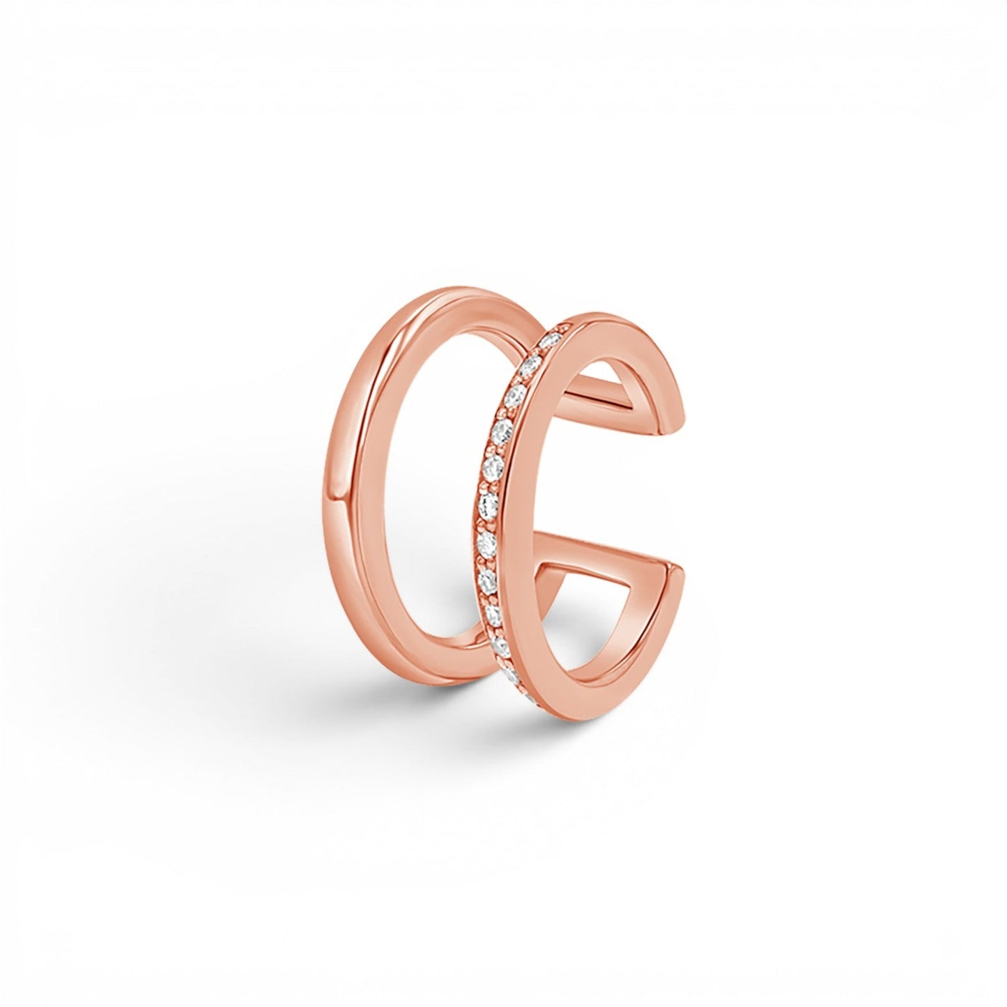 Diamond Pave Open Band Ear Cuff - Lotus Diamond