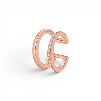 Diamond Pave Open Band Ear Cuff - Lotus Diamond