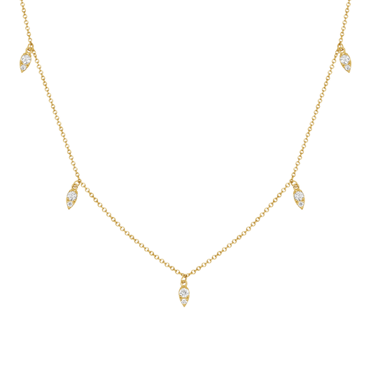 Diamond Pear Drop Necklace - Lotus Diamond