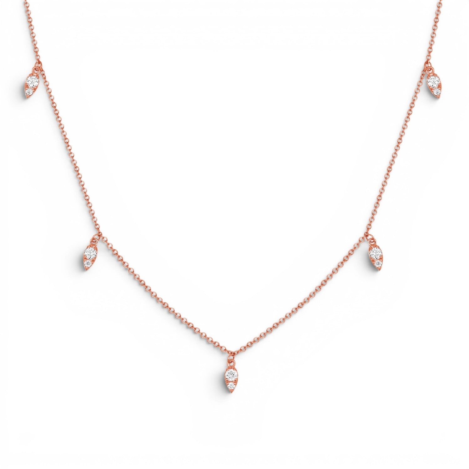 Diamond Pear Drop Necklace - Lotus Diamond