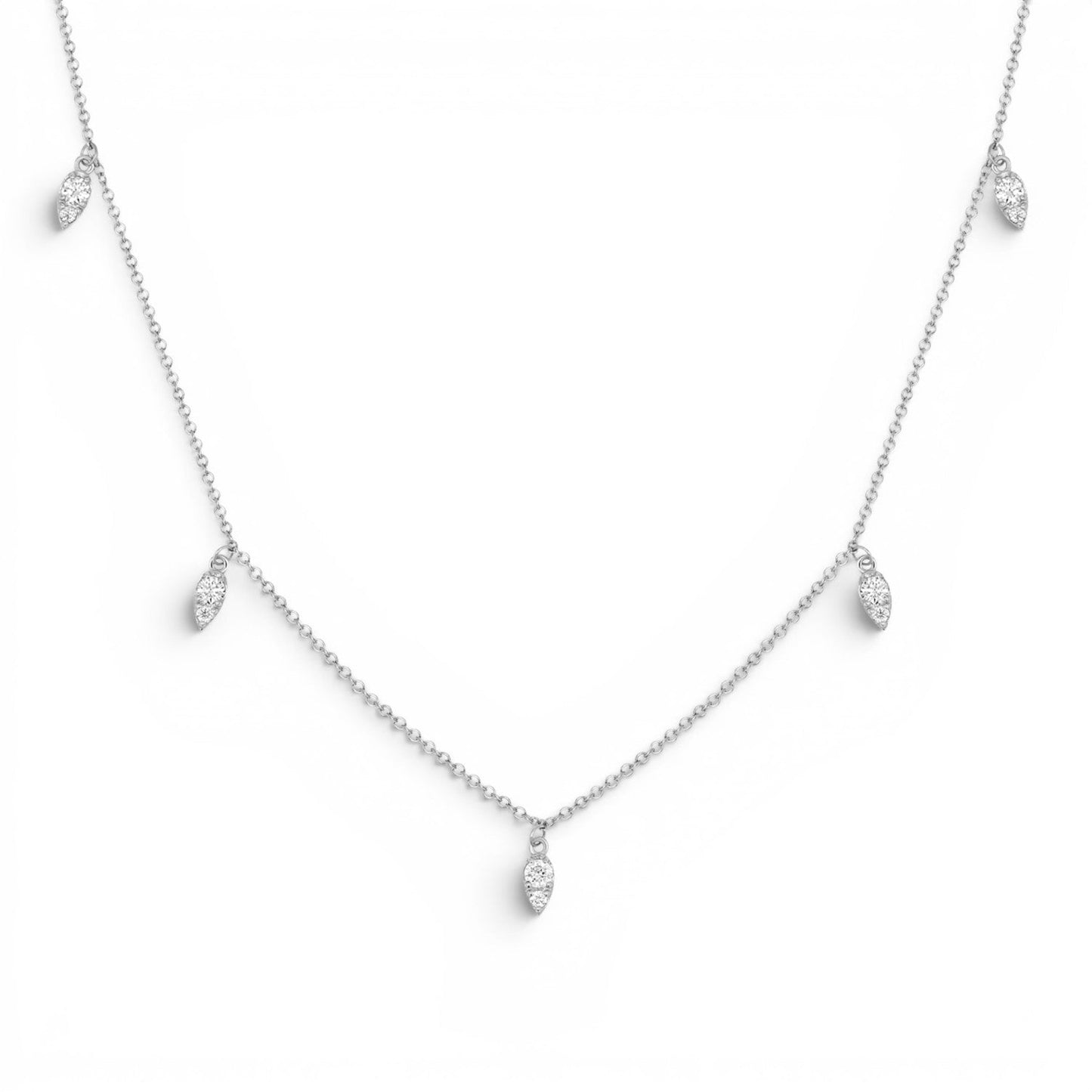 Diamond Pear Drop Necklace - Lotus Diamond
