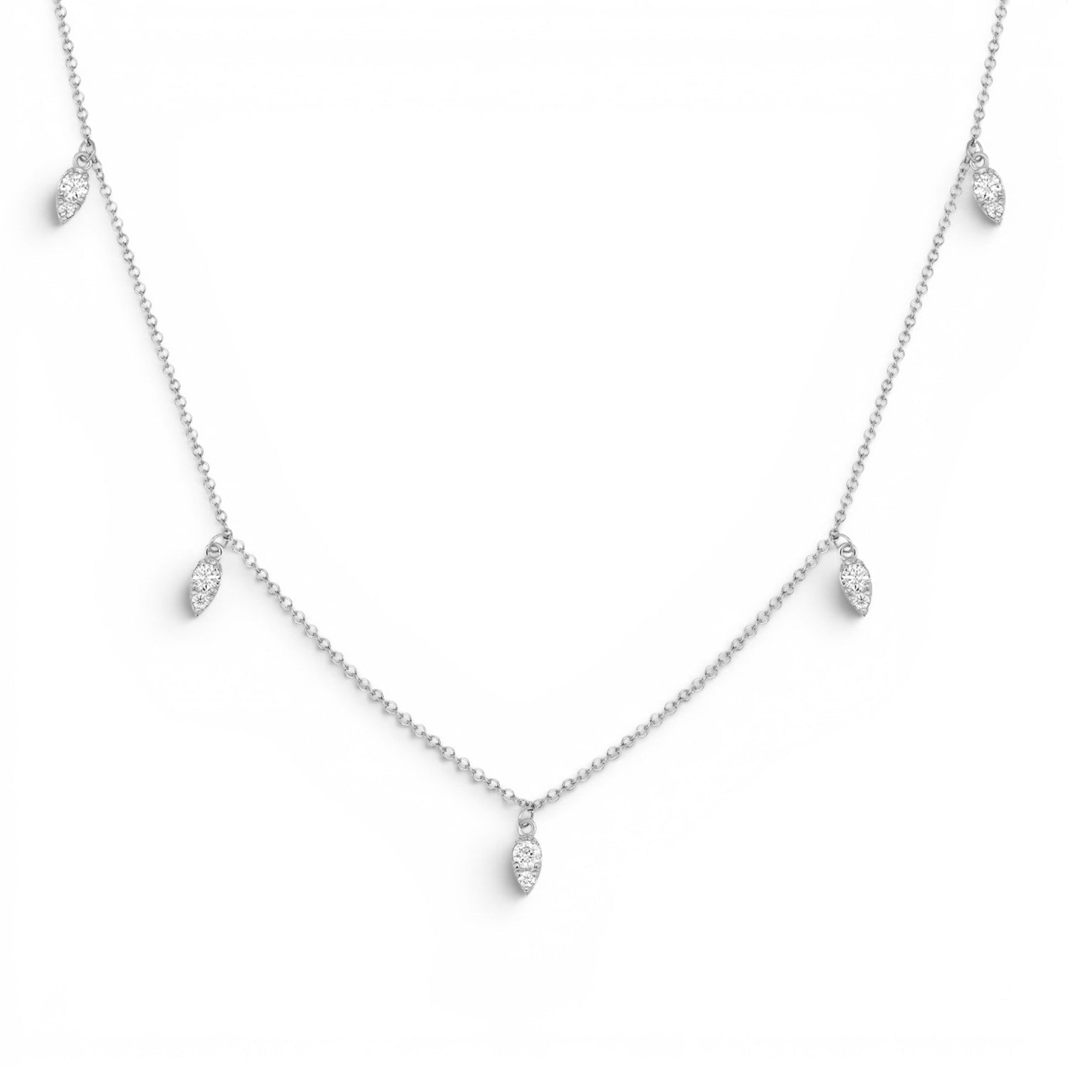 Diamond Pear Drop Necklace - Lotus Diamond