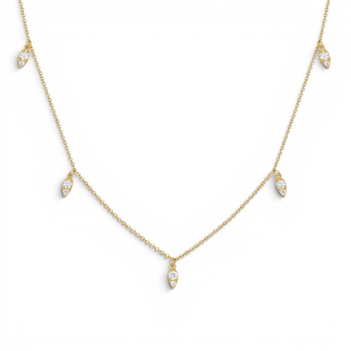 Diamond Pear Drop Necklace - Lotus Diamond