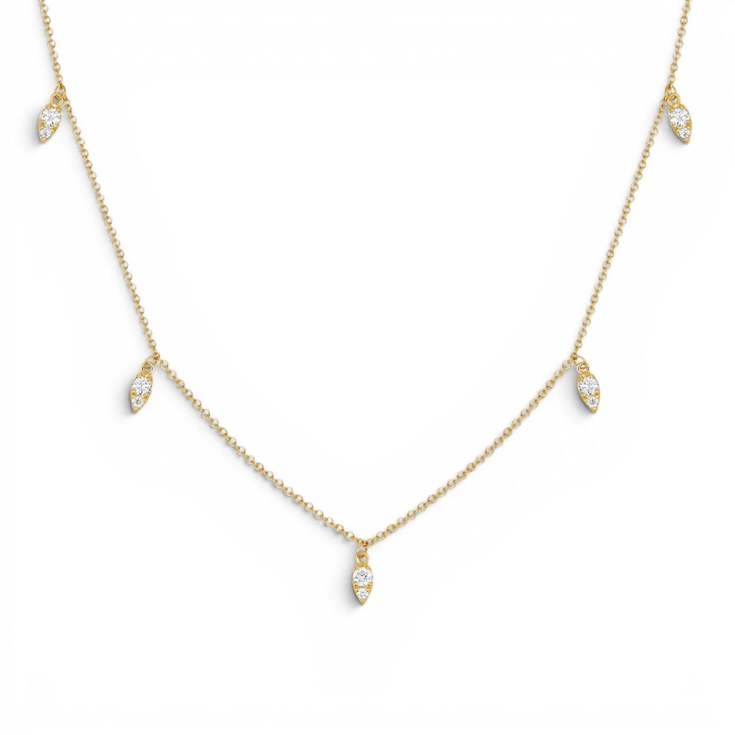 Diamond Pear Drop Necklace - Lotus Diamond