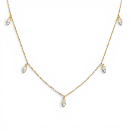 Diamond Pear Drop Necklace - Lotus Diamond