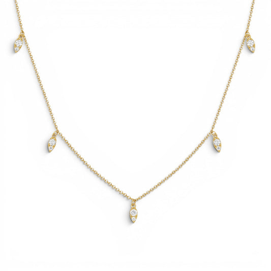 Diamond Pear Drop Necklace - Lotus Diamond