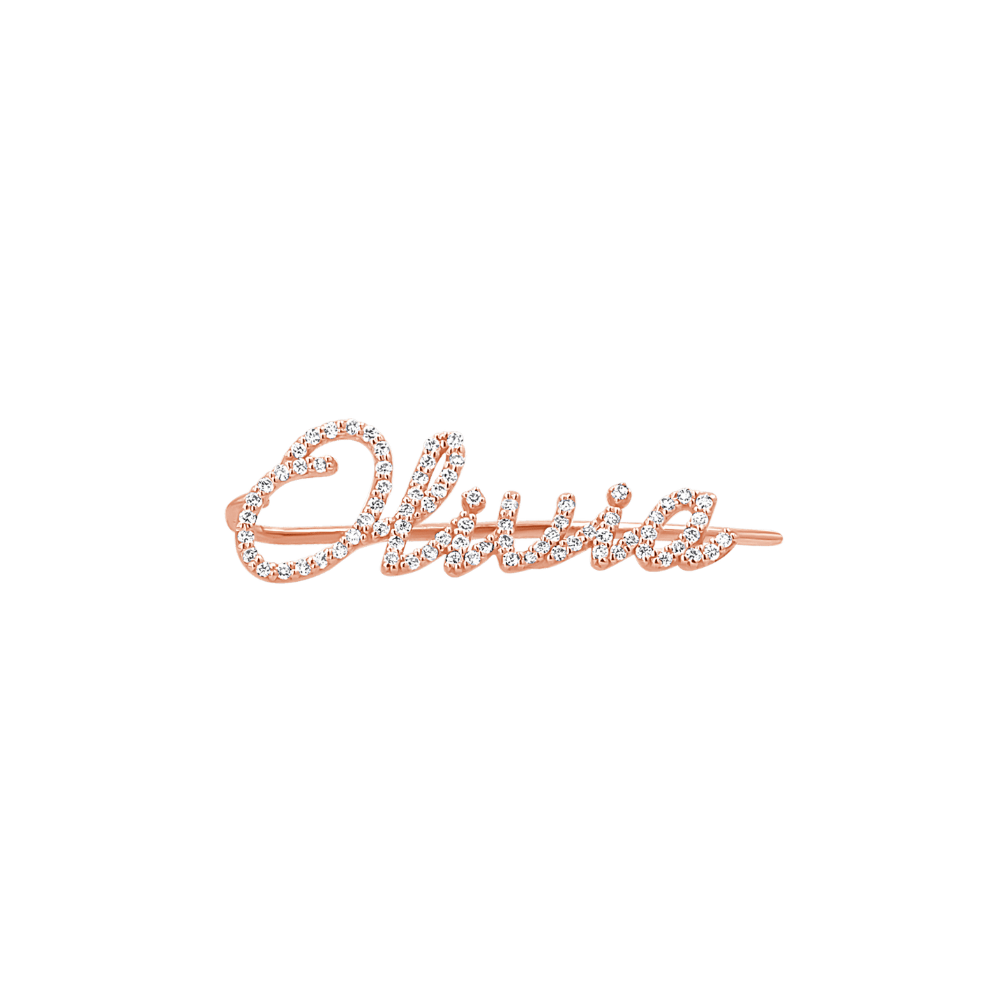 Diamond Personalized Name Ear Crawler - Lotus Diamond