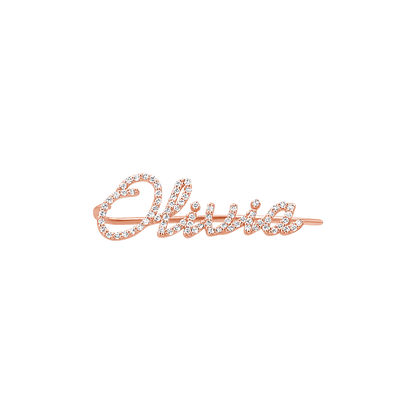 Diamond Personalized Name Ear Crawler - Lotus Diamond