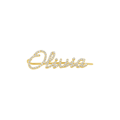 Diamond Personalized Name Ear Crawler - Lotus Diamond
