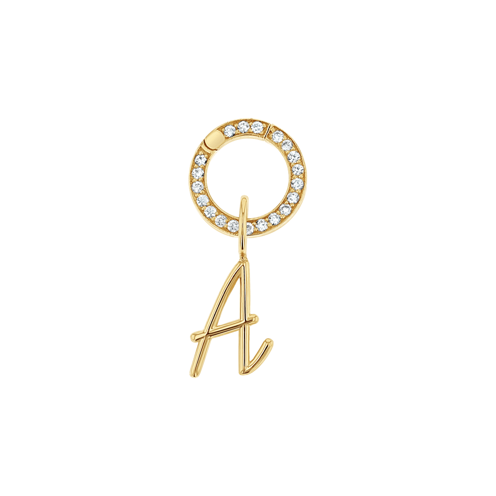 Diamond Round Charm Connector - Lotus Diamond