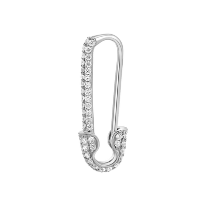Diamond Safety Pin Earrings - Lotus Diamond
