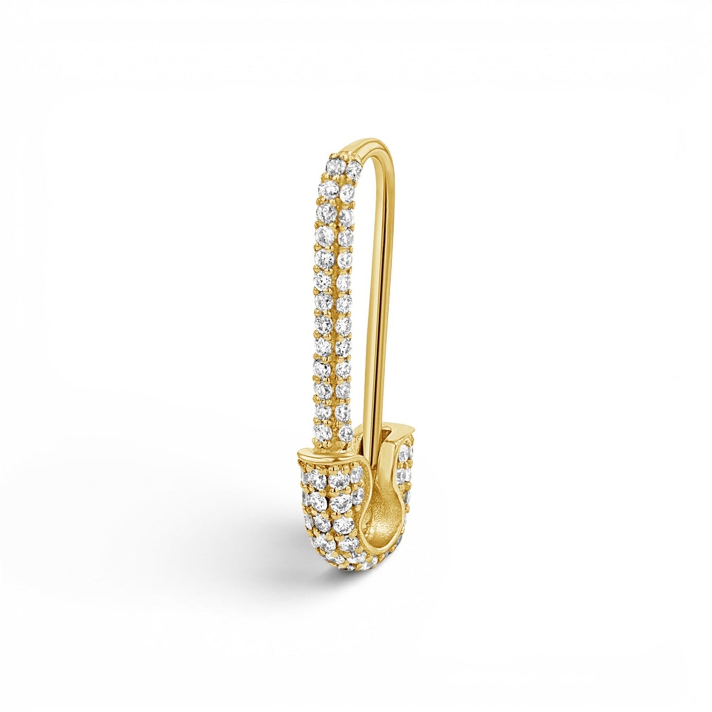Diamond Safety Pin Earrings - Lotus Diamond