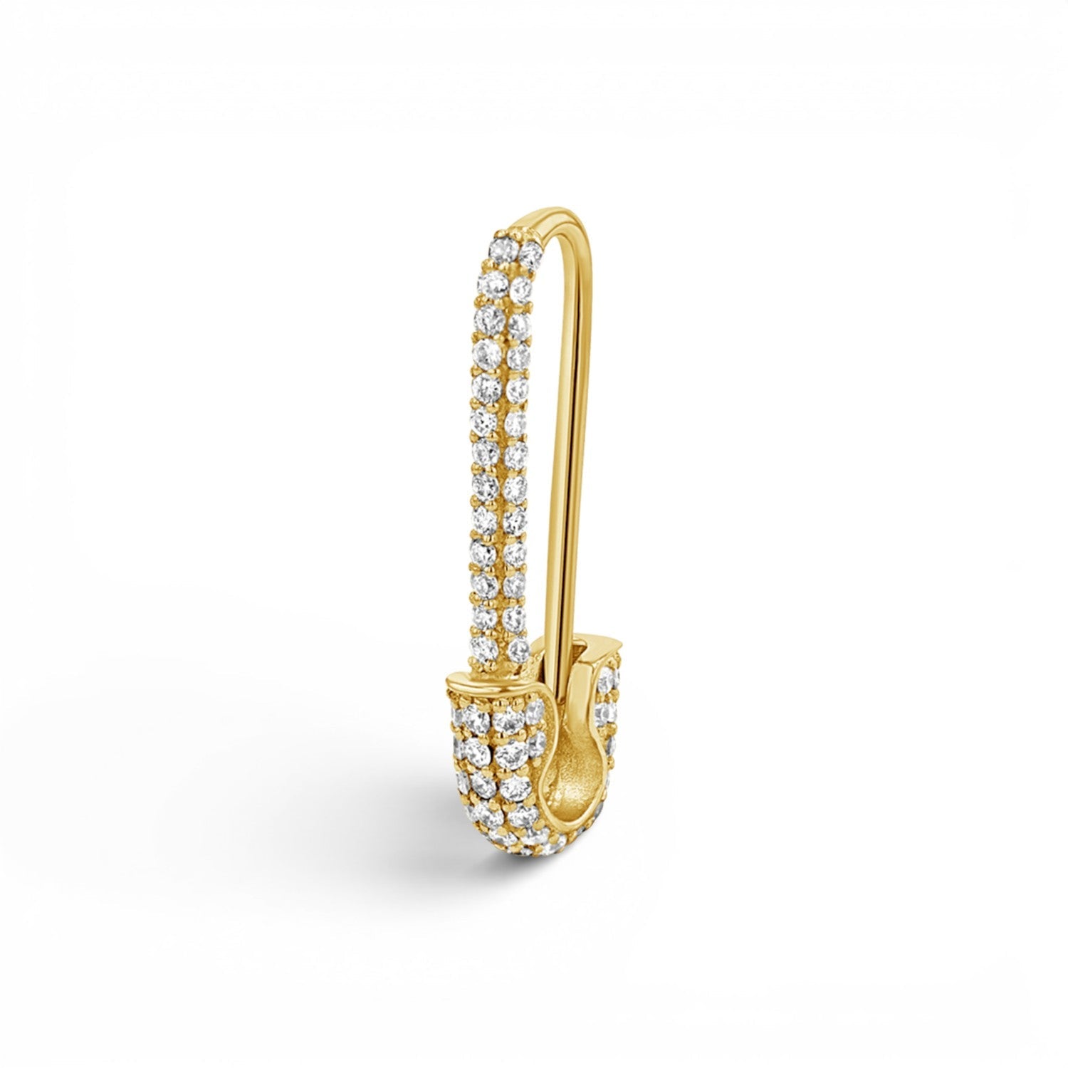 Diamond Safety Pin Earrings - Lotus Diamond