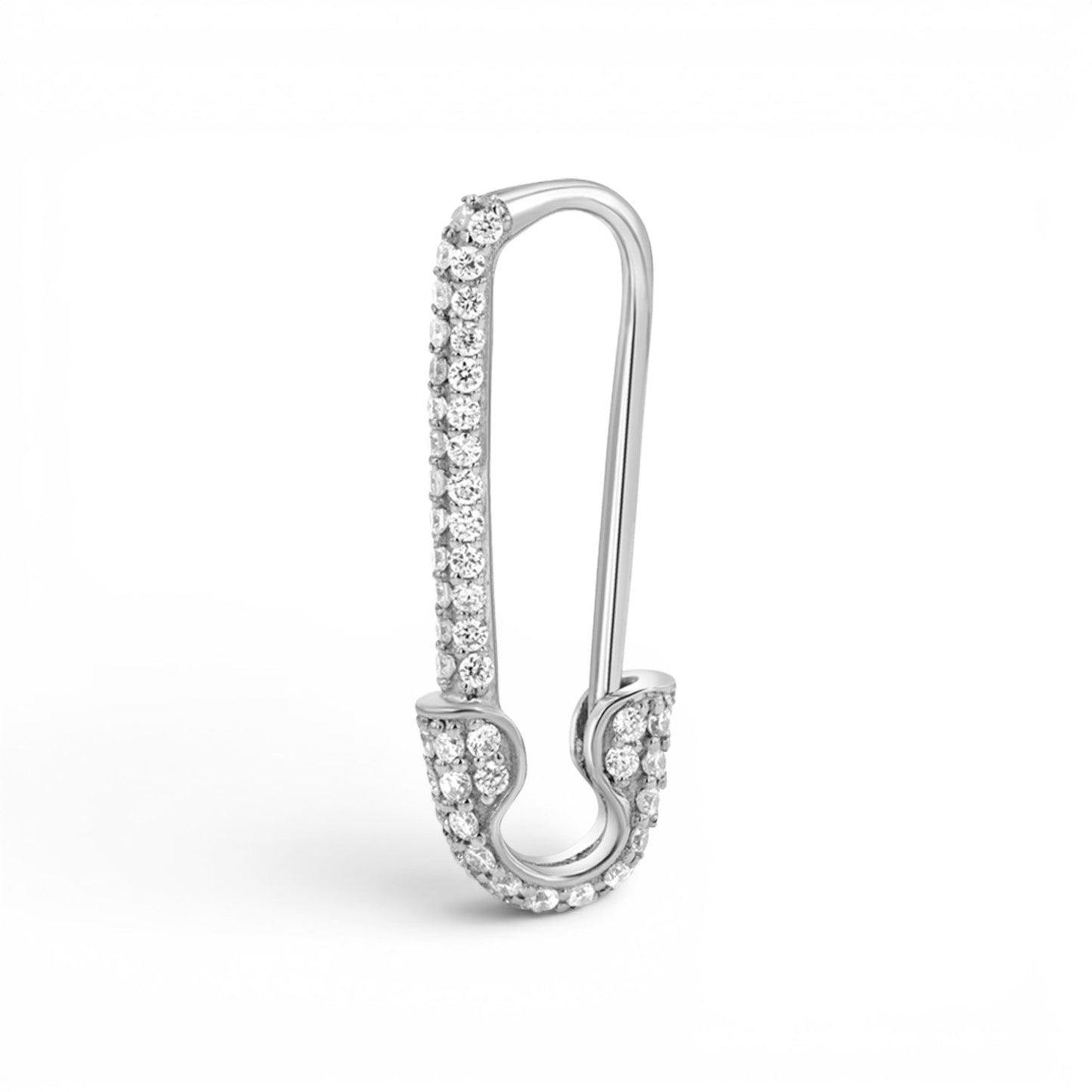 Diamond Safety Pin Earrings - Lotus Diamond