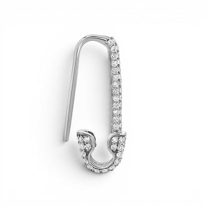 Diamond Safety Pin Earrings - Lotus Diamond