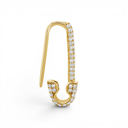 Diamond Safety Pin Earrings - Lotus Diamond
