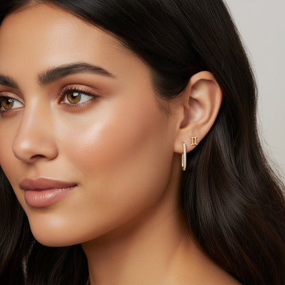 Diamond Safety Pin Earrings - Lotus Diamond