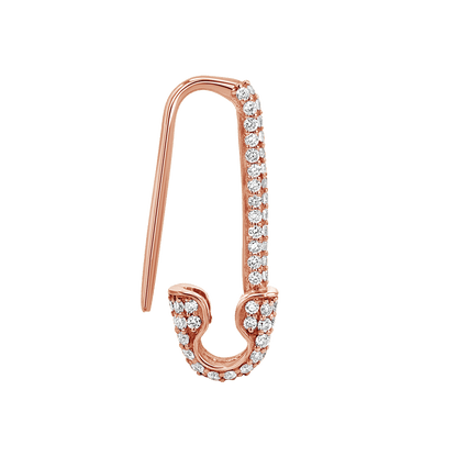 Diamond Safety Pin Earrings - Lotus Diamond