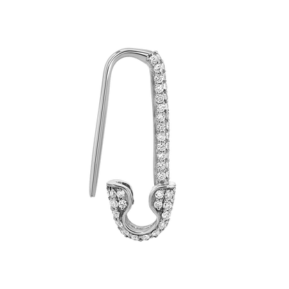 Diamond Safety Pin Earrings - Lotus Diamond
